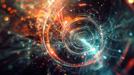 Fototapeta premium Abstract Quantum State Representation in Vivid Colors