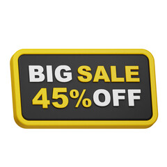 big sale 45% off 3d icon isolated on the white background