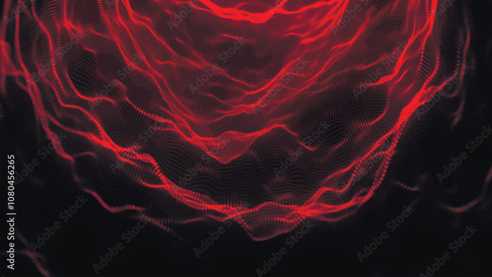 Aufkleber dynamic wave of glowing points. futuristic background for presentation design. 3d vector illustratio