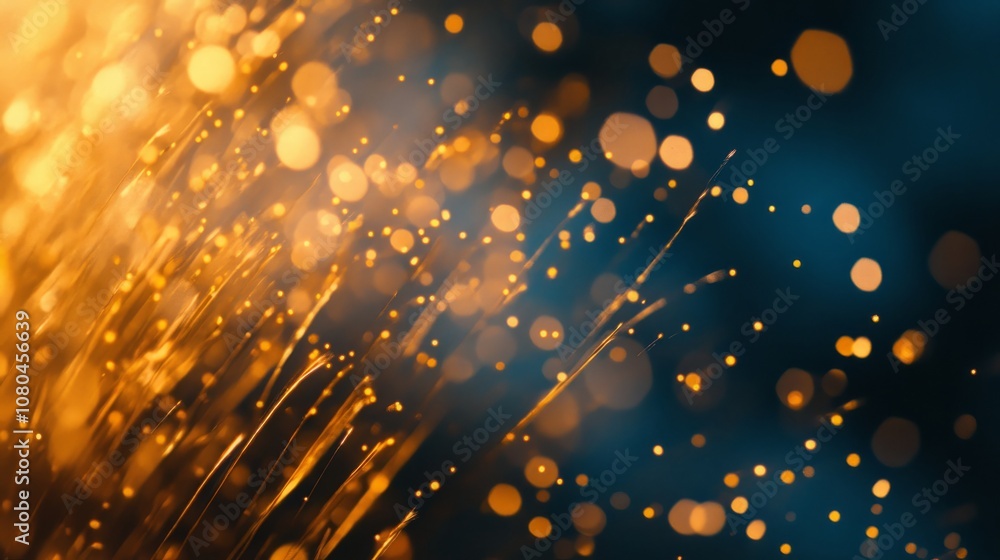 Wall mural festive new year celebration abstract background with vibrant bokeh lights in soft blurred focus, fe
