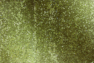 Shiny green, coniferous background with metallic sparkles.
