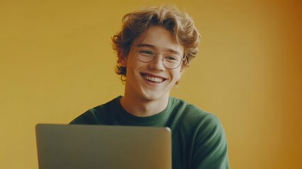 The Young Man with Laptop
