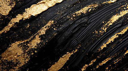 Abstract black background with gold stripes, modern texture, canvas. ai generation. Opulent. Illustration