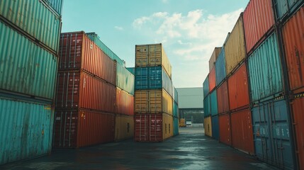 Fototapeta premium container ,container ship,import export and business logistic,By crane ,Trade Port , Shipping,cargomaritime 