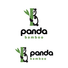  Panda letter p bamboo and b combine creative modern logo design vector file panda and bamboo related company.