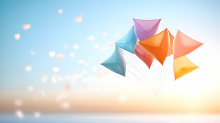 kites flying in sky makar sankranti festival