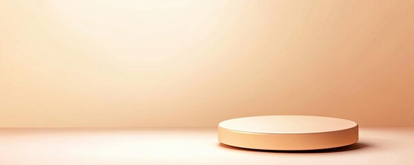 A simple Apricot Crush podium with smooth edges on a pale neutral background, giving a vibrant, warm feel, apricot podium, minimal