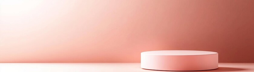Minimalist pedestal on soft pink background