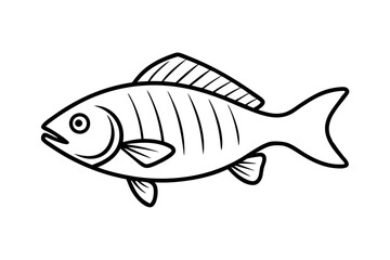 Snapper Fish Line Art Vector 