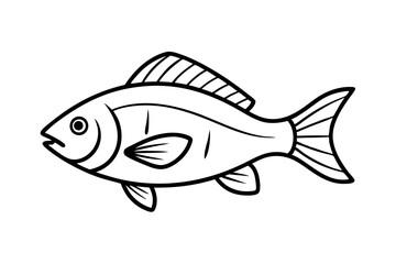 Snapper Fish Line Art Vector 