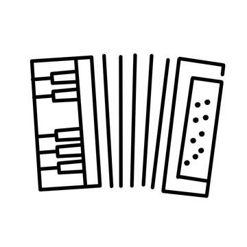 black line art accordion musical instrument clip art preview