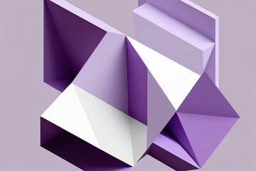 Fototapeta premium Dynamic Geometric Artistry Three Dimensional Lavender and Soft White Design for Your Portfolio