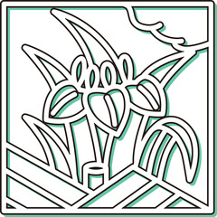 カラーシャドウ正方形ミニ花札　菖蒲　八橋　杜若　皐月　5月　菖蒲に八橋