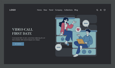 Online Dating. Flat Vector Illustration