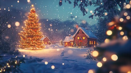 Fototapeta premium Merry Christmas holiday card background