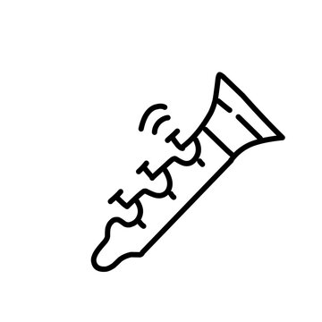 black line art clarinet musical instrument clip art preview
