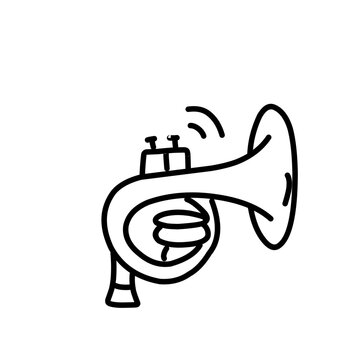 black line art trumpet musical instrument clip art preview