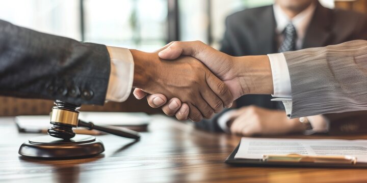 A handshake is a vital gesture for lawyers, symbolizing agreement and teamwork as they collaborate, negotiate, and advocate to effectively support and protect their clients interests