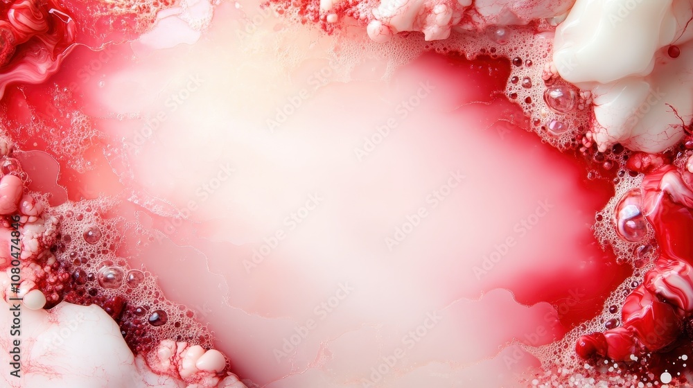 Poster an abstract image showcasing a vibrant mixture of pink and red hues, creating an exciting blend of s