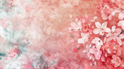 Fototapeta premium Creative texture background with an artistic blend of watercolor strokes and delicate floral patterns, adding a whimsical touch to your designs