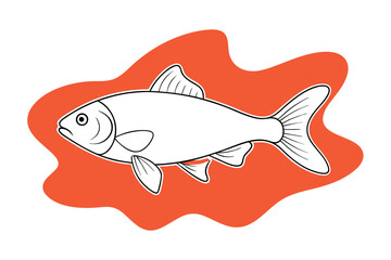 Redfish Line Art Vector