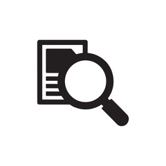 search document magnifying glass silhouette icon symbol vector art flat design