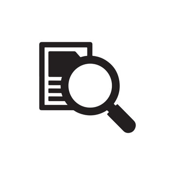 recommend clip art: search document magnifying glass silhouette icon symbol vector art flat design