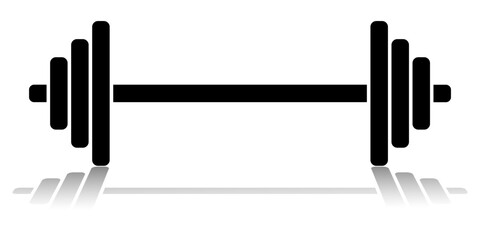 Weights Symbol. Dumbbell. Black Vector Icon isolated on white background. EPS 10 File.