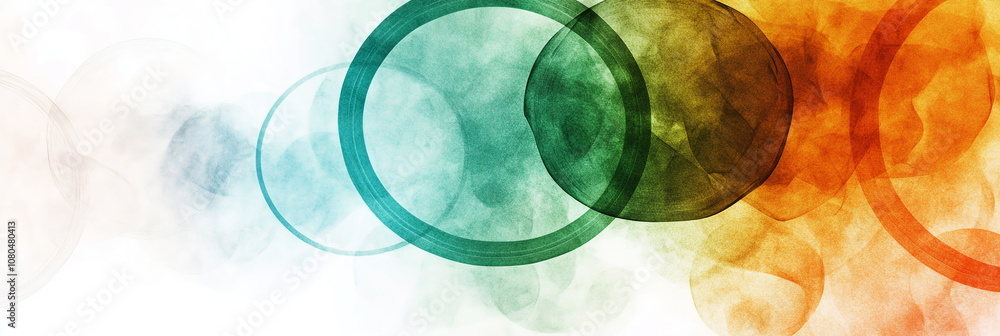 Fototapete elegant wide horizontal web banner india republic day abstract design with overlapping saffron and g