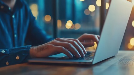 The Hands on Laptop Keys