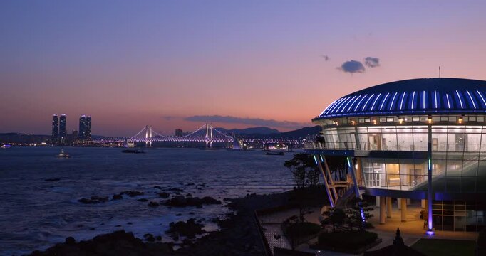 APECヌリマルハウスと釜山の夕景