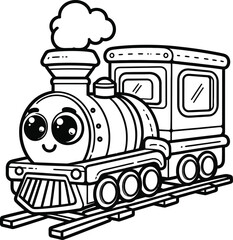 Funny Train coloring pages for kids, kids coloring page, kids book sheets