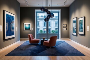 Fototapeta premium 3D Elegant Frame Design in Contemporary Art Gallery Environment