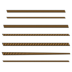 collection of straight, thick, thin, big and small rope lines vector illustration