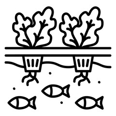 Illustration of Aquaponic Line Icon