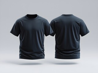 Two t-shirts, one facing forward and the other facing backward.