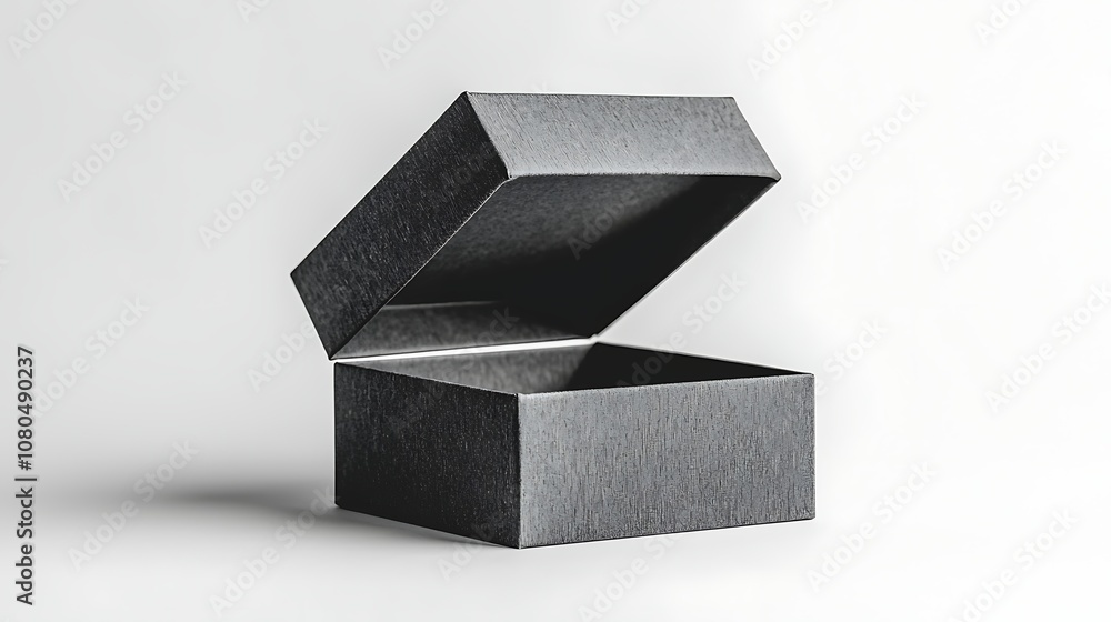 Aufkleber minimalist open box with lid on neutral background for product display and packaging concepts, perfe