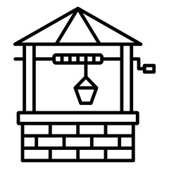 Obraz premium Illustration of Water well Line Icon