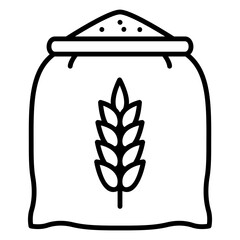 Illustration of Wheat Sack Line Icon