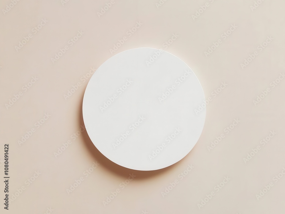 Poster isolated white round sticker label on a neutral background, perfect for branding and marketing conce