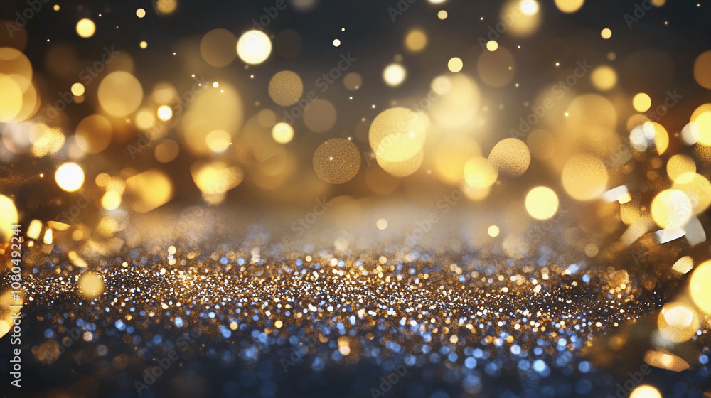Aufkleber shimmering golden bokeh lights create a festive atmosphere