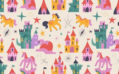 seamless pattern with castles