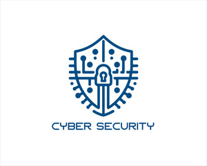 Cyber security logo design icon symbol vector illustration. Modern cyber security logo Template.