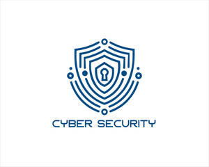 Cyber security logo design icon symbol vector illustration. Modern cyber security logo Template.
