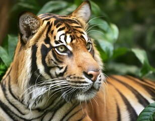 Fototapeta premium Majestic Tiger in Its Natural Jungle Habitat