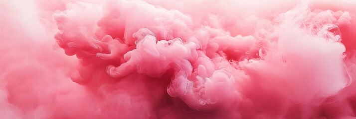 Fototapeta premium Soft pink clouds form an abstract, dreamy pattern, creating an ethereal and tranquil visual experience.