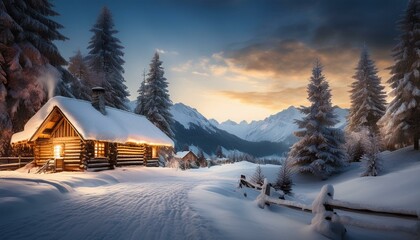 winter landscape in the mountains