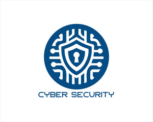 Cyber security logo design icon symbol vector illustration. Modern cyber security logo Template.