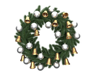 Christmas Wreath on transparent alpha channel background for easy drag and drop use!