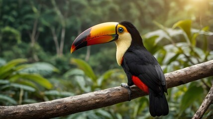 Naklejka premium Wildlife photography of touco toucan